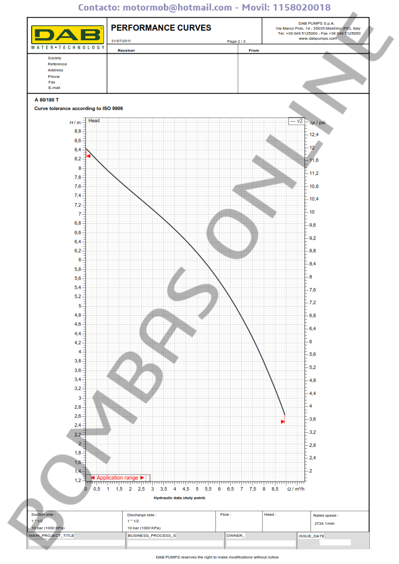 Bomba Circuladora DAB A 80/180 T – Trifasica – Precio