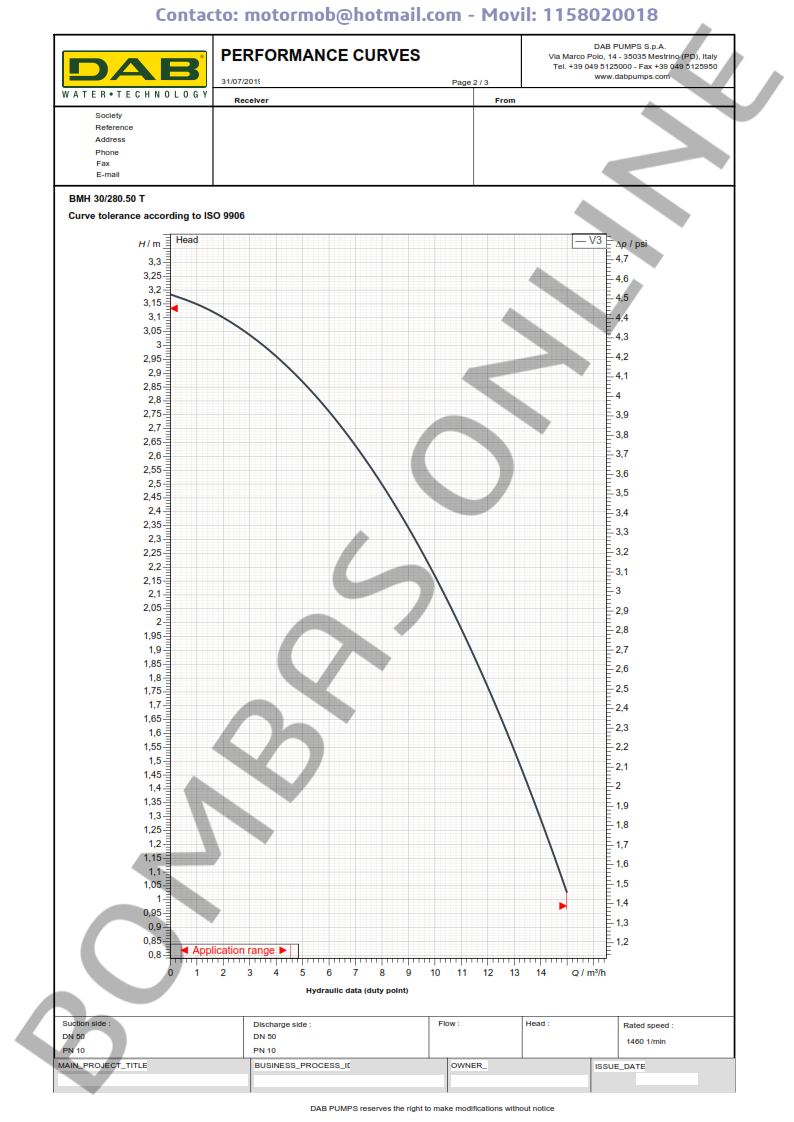 Bomba Circuladora DAB BMH 30/280.50 T – Trifasica – Precio