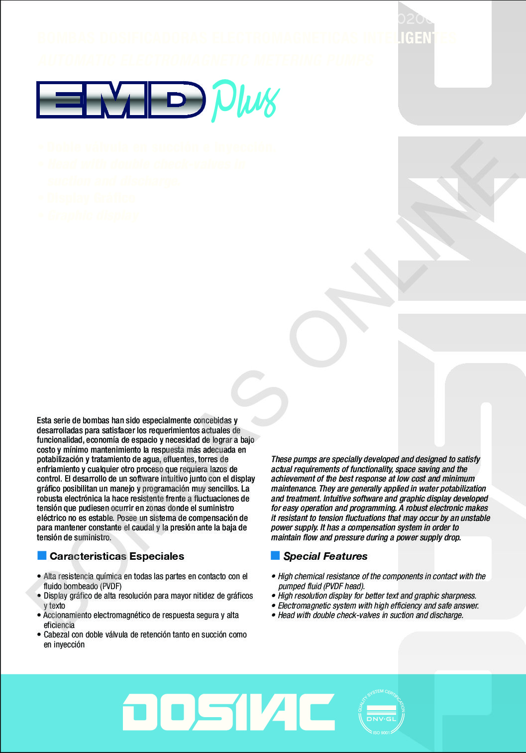 Bomba Dosificadora Electromagnética DOSIVAC EMD PLUS 10005 – Monofásica
