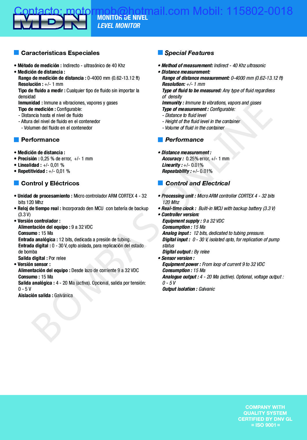 CONTROL TOTAL DOSIVAC Bombas Milenio – Monofásico