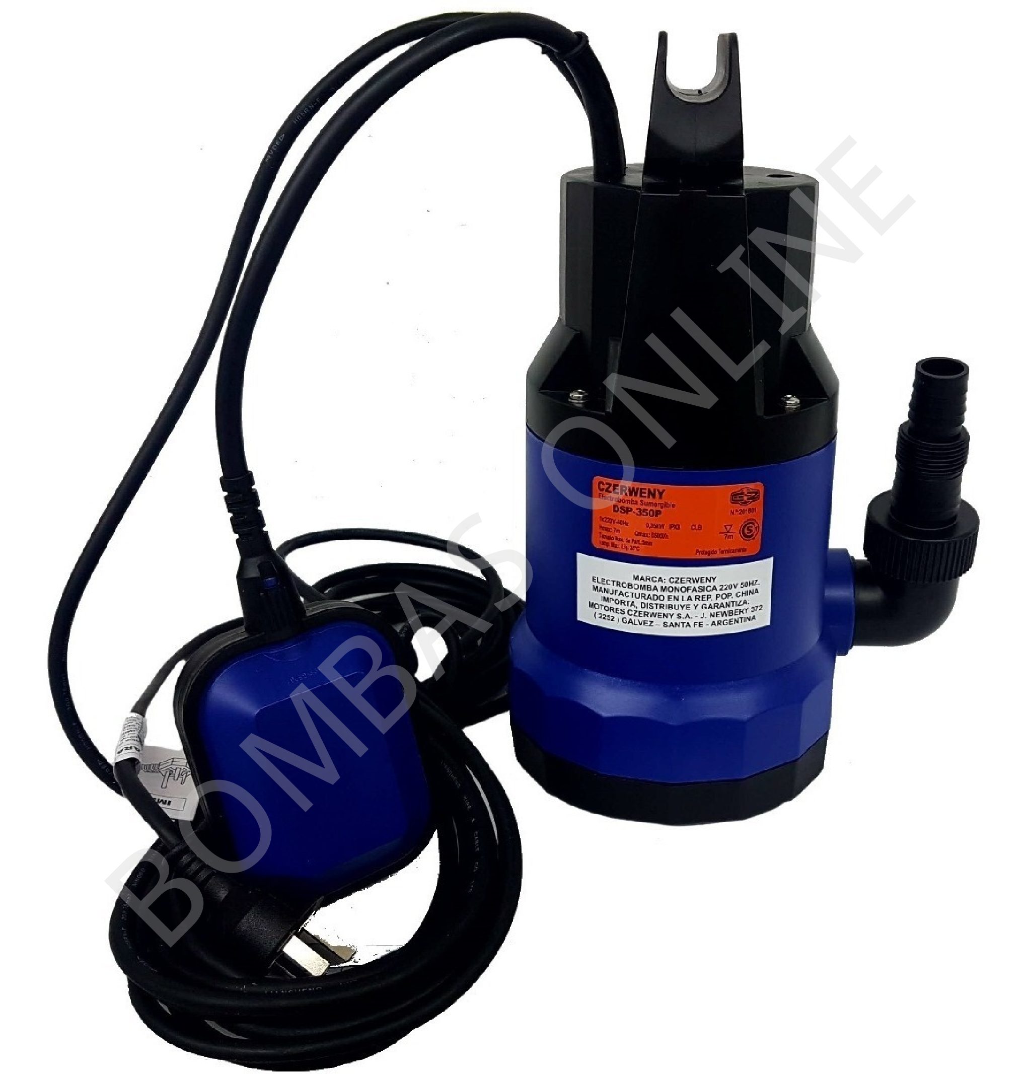 Bomba Sumergible de Drenaje CZERWENY DSP-550P – 0.75 HP – Monofásica