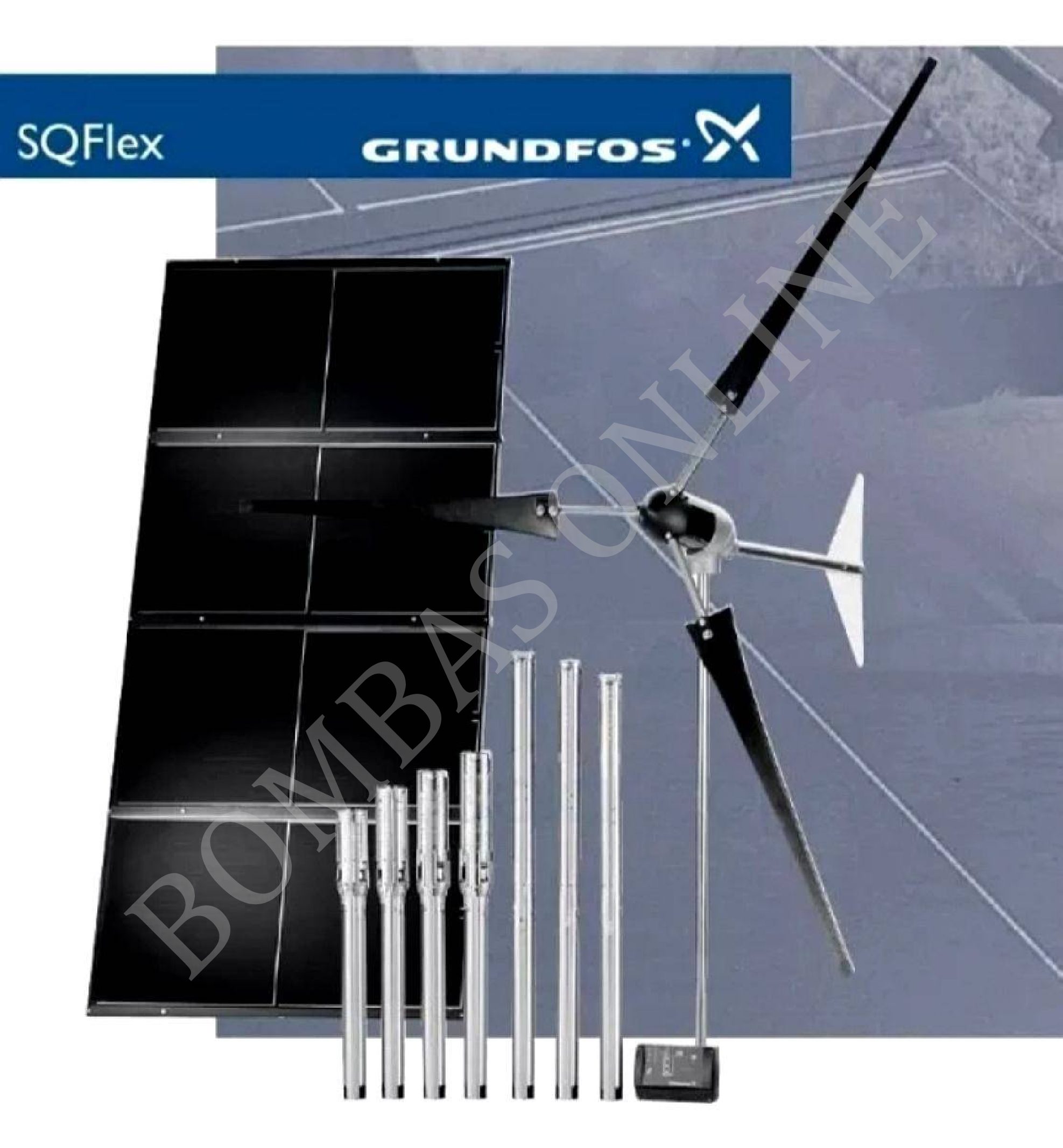 GRUNDFOS SQF 14-3 Rp2 cpl. SUMERGIBLE ENERGIA EOLICA / SOLAR 380V 95027324 Helicoidal – PRECIO