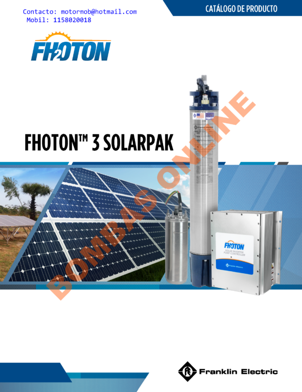 KIT SOLAR FRANKLIN Fhoton SolarPAK3 – KIT FHOTON ST 4032 7.5 380 M4 (4″) – 7.5 HP – Precio